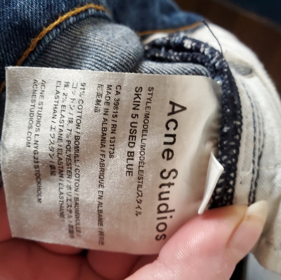 Acne Studios Skin 5 Used Blue Skinny Jeans 30 - Picture 4 of 7